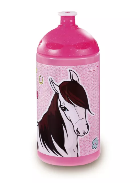 Nici Horses Set Brotdose Trinkflasche rosa pink Pferde Schule KiTa 2