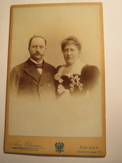 Aquisgrana - 1897 - coppia - uomo con barba in abito & donna / KAB
