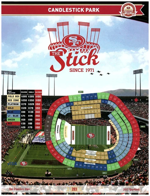 SAN FRANCISCO 49ERS Candlestick Park Seating Chart Price magazine