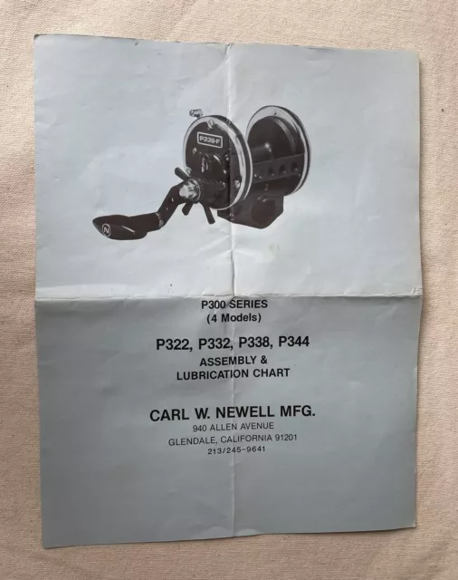Vintage Newell P300 Series Assembly Chart/Box Paperwork 1980s