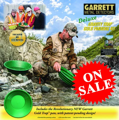 Garrett Metal Detectors Deluxe Gravity Trap Gold Pan Panning Kit 316 Mining New