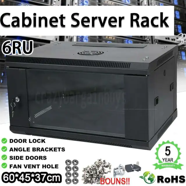 6U 6RU Server Rack Cabinet 450mm Deep Network Data Comms 19" 19 Inch Wall Mount