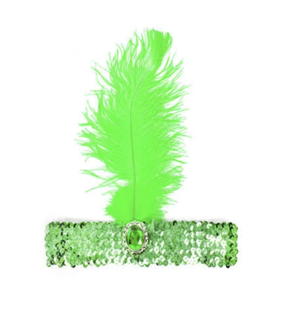 1920s Flapper Headband Feather Headpiece Roaring 20s Gatsby Hair Accessories for Women Girls