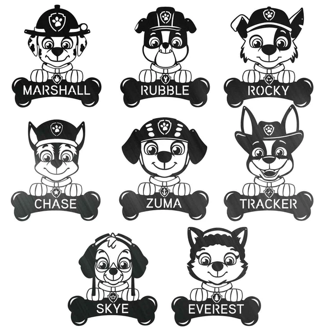PAW PATROL TEAM Wall Vinyl Sticker Decal Bedroom Kids Marshall Rocky