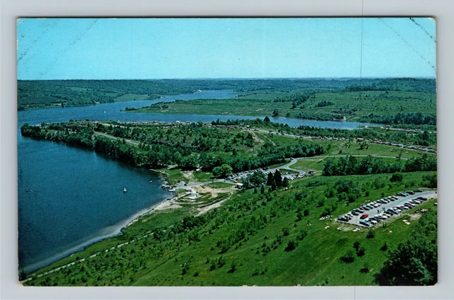 New Castle PA, Aerial View, Moraine State Park, Pennsylvania Vintage Postcard