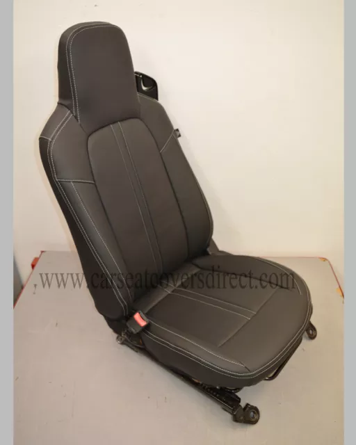 Fundas de asiento impermeables a medida para Mazda Miata MX5. Re-recorte look en negro. Eunos