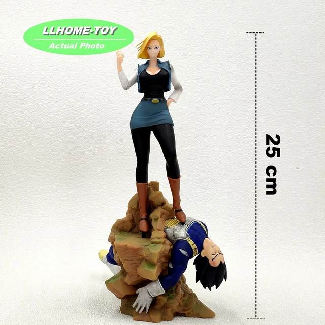 REOZIGN Statua Android No. 18 PVC 26 Cm - Vegeta Sconfitto Action Figure - Collezionabile Fatto A Mano - Regalo Per Fan Anime