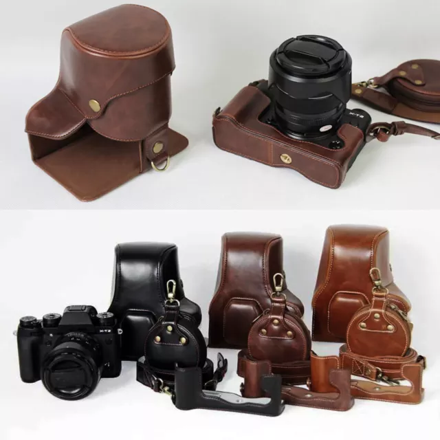 HQ Leather Camera bag case Grip strap for FUJIFILM Fuji X-T2 X-T3 With 18-55