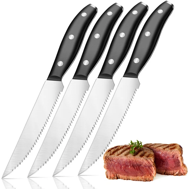 2Stk. Steakmesser Set Besteck Set Gezahnt Gezackt Brotmesser Fleischmesser