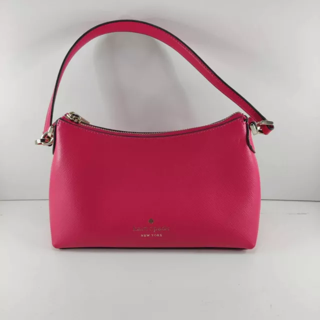 Borsa laterale Kate Spade nuova senza etichette S263 rosa caldo in pelle