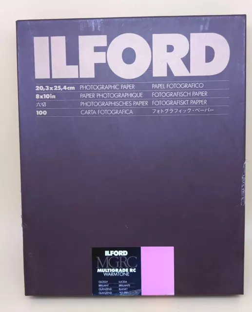 Ilford Photographic Paper 8x10 MGRC Multigrade Warmtone RC Glossy 100 Sheets