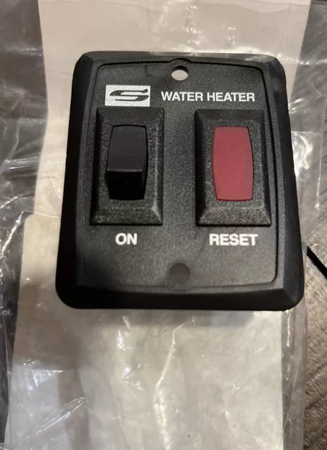 RV Water Heater Wall Switch with Light Assembly - Black NEW