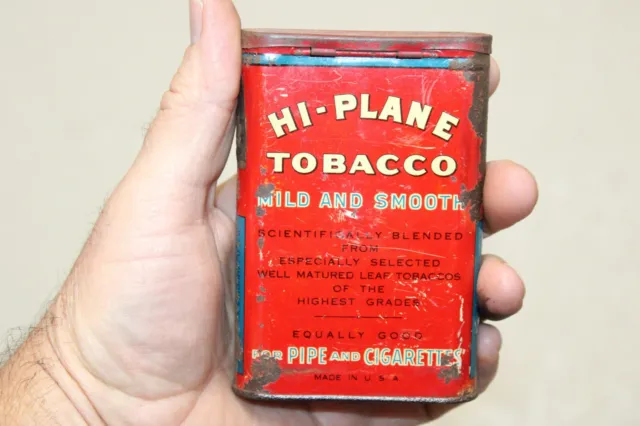 Vintage Hi Plane  Vertical Pocket Tobacco Tin Antique Empty Single Engine 2