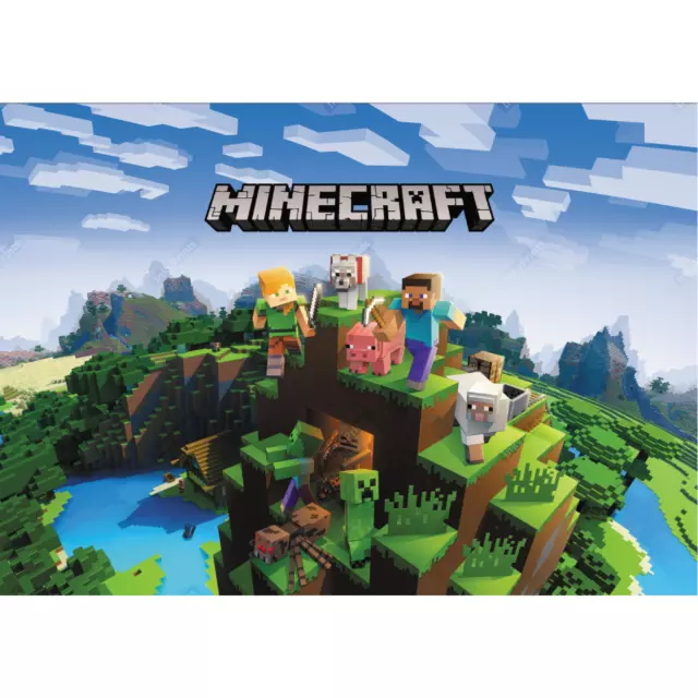 Minecraft Kids Gaming Poster A3 Printed on 260gsm Quality Paper - Free  Postage!