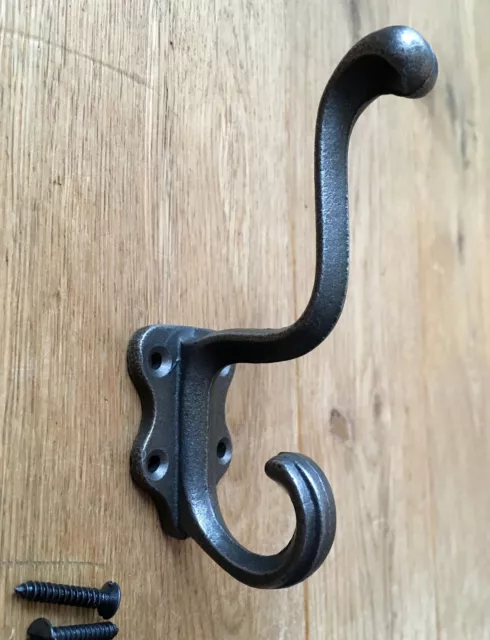 A Classic Antique Style Cast Iron Double Coat Hook Coathook Hanger H1