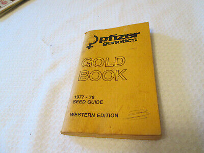 Vintage 1978 Pfizer Genetics Gold Book Seed Guide Note Book Pocket Ledger UNUSED