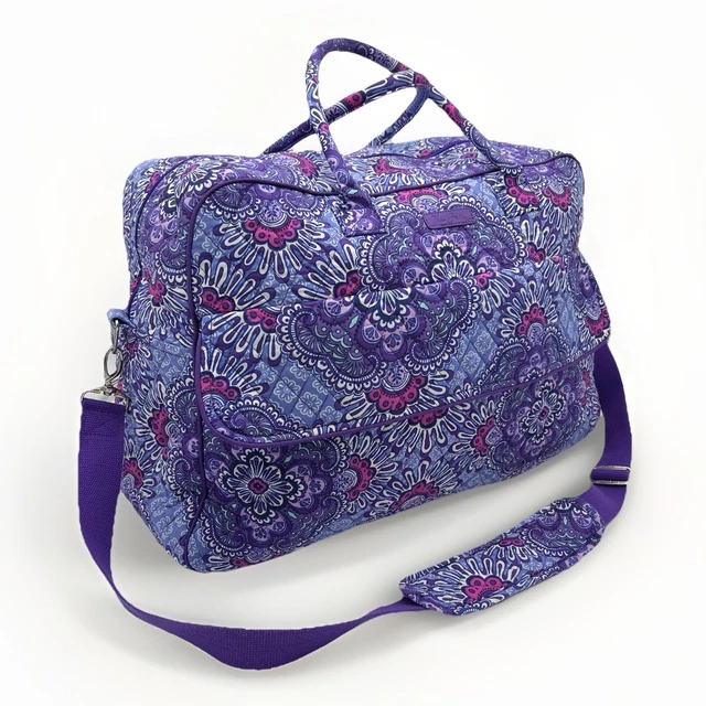 VERA BRADLEY LILAC Tapestry XL Weekender Travel Bag w/ Trolley