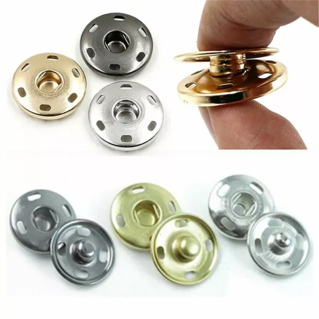 100 Sets Sew-on Snap Buttons Metal Snap Fastener Buttons Press