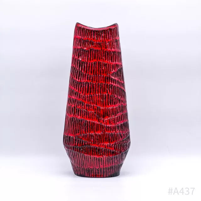 Mid Century BAY Keramik Lava Vase 60er Jahre W. Germany Rot | 38cm