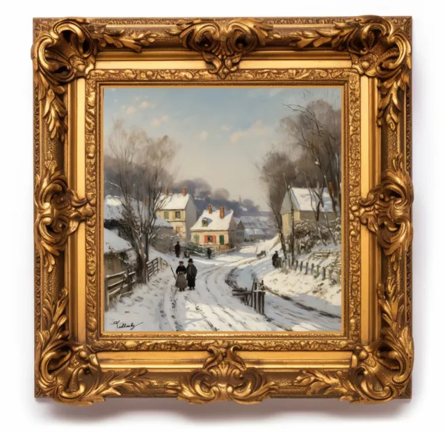 🎨💖 Superbe paysage sous la neige - Oeuvre originale et unique