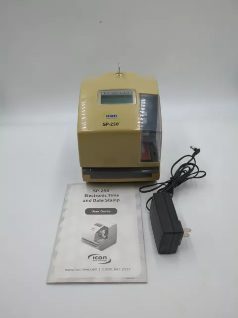 ICON Time Systems SP-250 Electronic Time & Date Stamp Clock Punch Card, W Keys