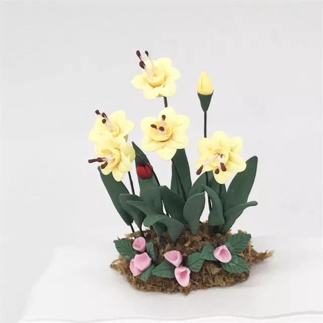 Dolls House Miniatures 1/6 Scale Mini Garden Flowers Decor Accessories Model