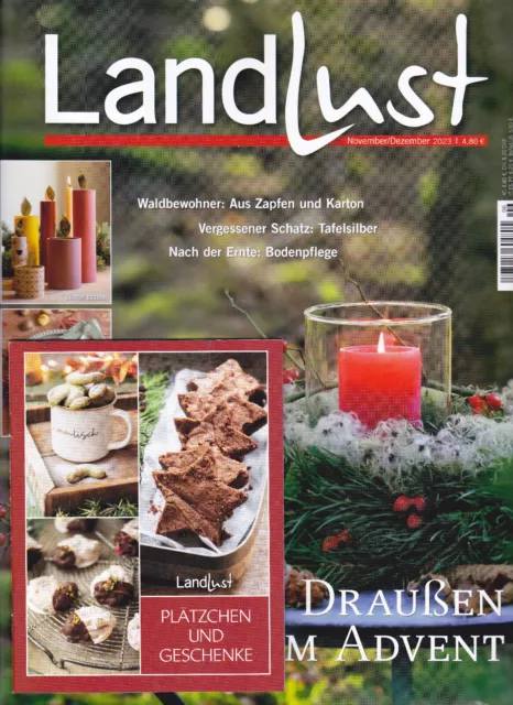 Zeitschrift LANDLUST November Dezember 2023 mit Miniheft Plätzchen und Geschenke