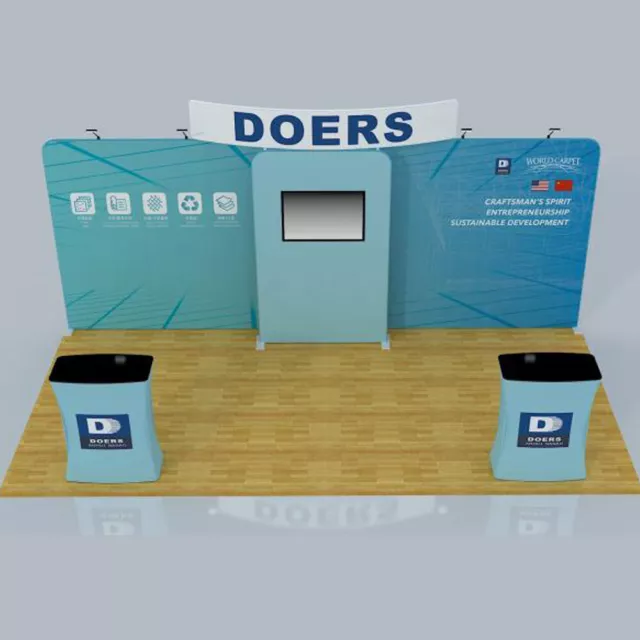 20ft Custom Portable Trade Show Display Exhibition Booth Tension Fabric Displays