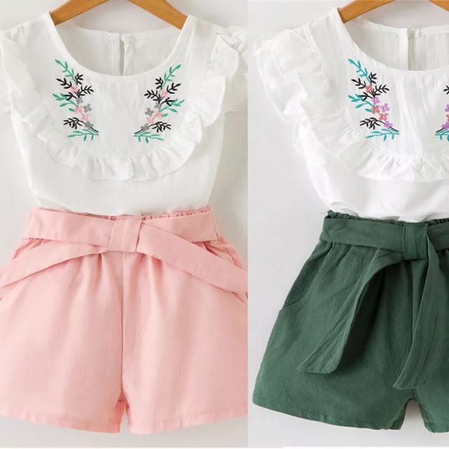 2pcs toddler summer clothes baby girls Tee+short pants kids casual outfits