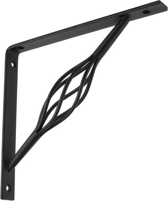 STANLEY DECORATIVE S25-0593 RUSTIC Shelf Bracket 7" X 8" BLACK