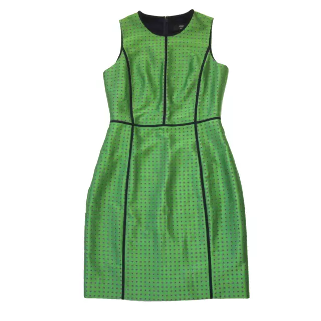 NWT J.Crew Sleeveless Sheath in Green Navy White Foulard Print Paneled Dress 4