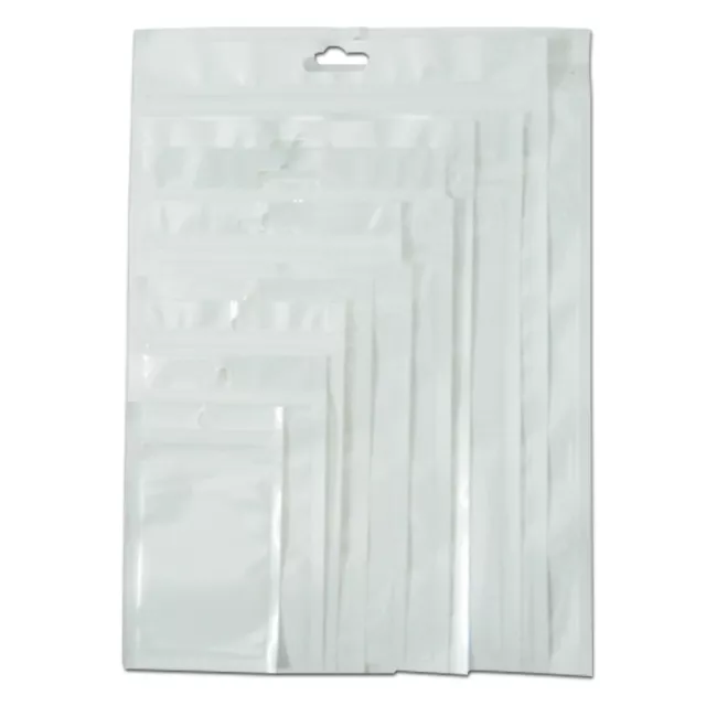 White Clear for Zip Hang Hole Plastic Lock Bags Package Pouch Reclosable Jewelry