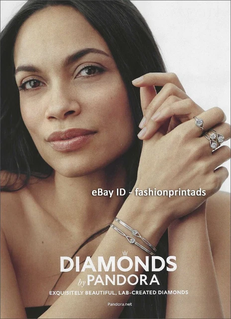 DIAMONDS by PANDORA 1-Page MAGAZINE PRINT AD 2022 ROSARIO DAWSON