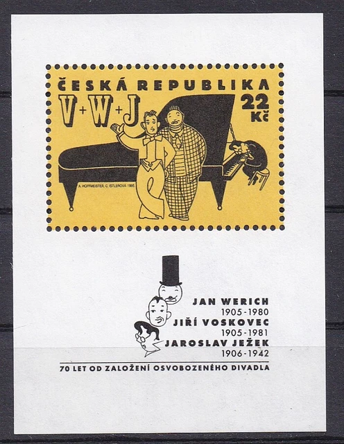 Tschechische Republik 1995, Theater, Bl.2, postfrisch MNH