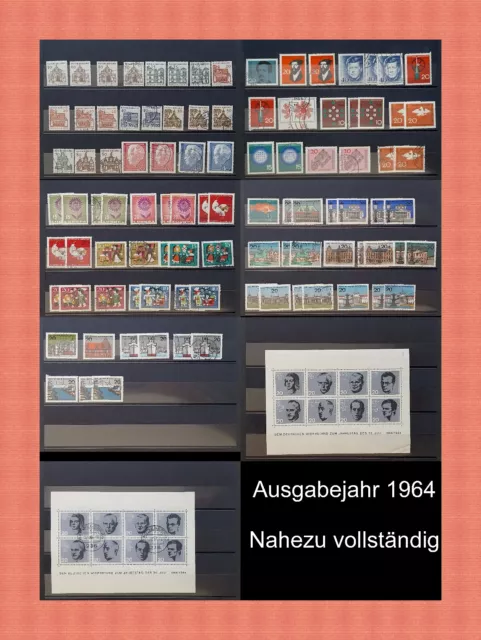 Nahezu vollständiger Satz von Briefmarken (114 Stück) Ausgabedatum 1964