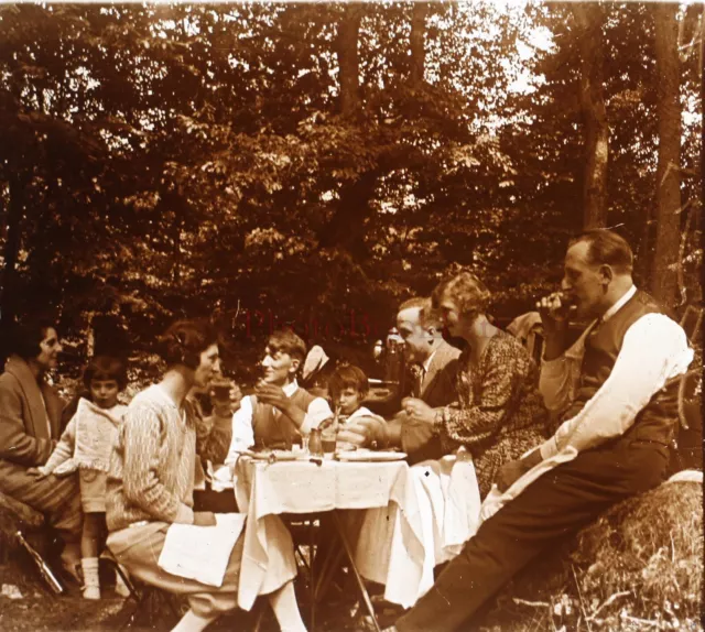 FRANCE Family Mode c1930 Photo Stereo Glass Plate VR22L29n22   