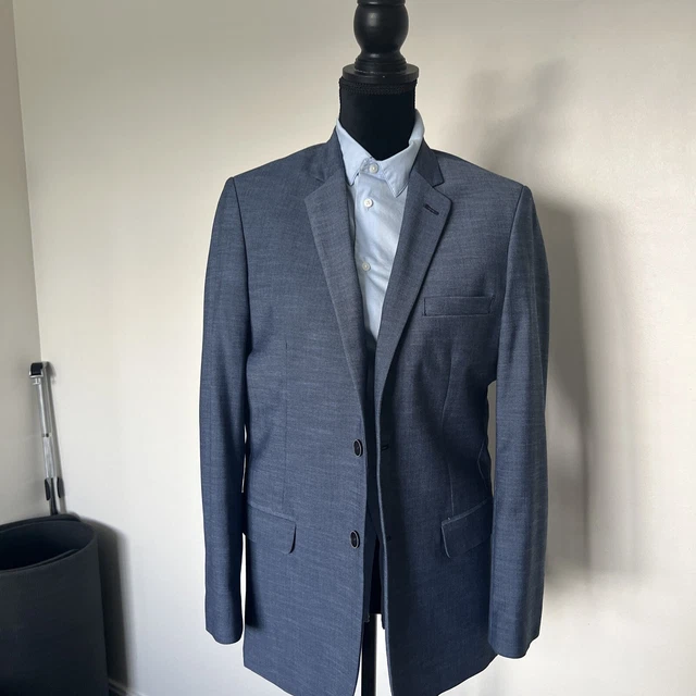 Giacca abito normale blu Calvin Klein 3 pezzi S18 e pantaloni e camicia S16 11