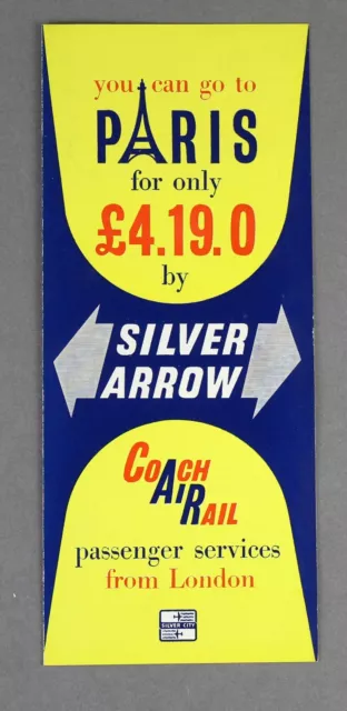 Silver City Airways Silver Arrow Airline Timetable May 1958