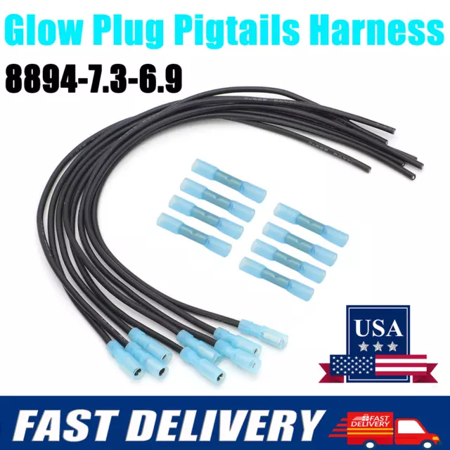 8x Glow Plug Harness Repair Kit Connectors For 7.3 6.9 IDI Diesel F250 F350 E350