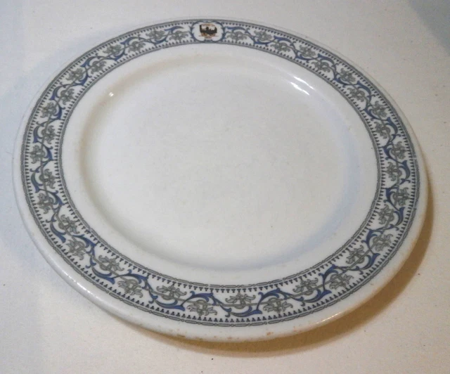 NYC RR, 9," dinner plate, "DeWitt Clinton" pattern, ca.1930, used on train.