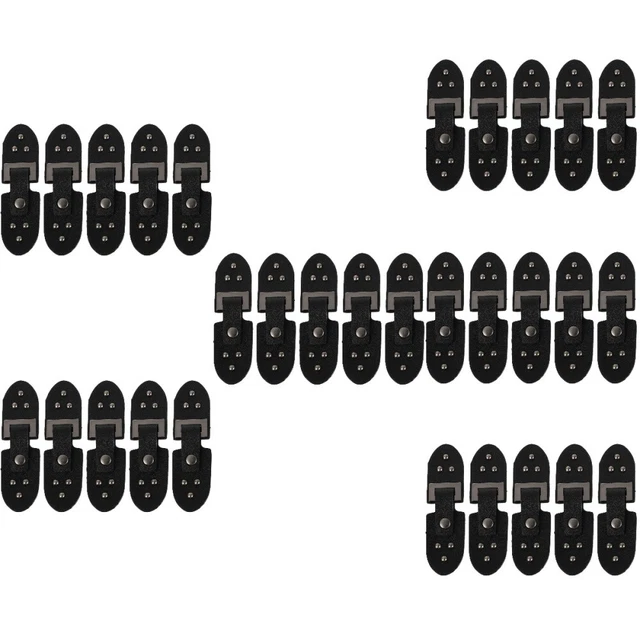 30 Pairs Metal Buckle Wooden Sewing Buttons PU Sewing Buckle Crafts