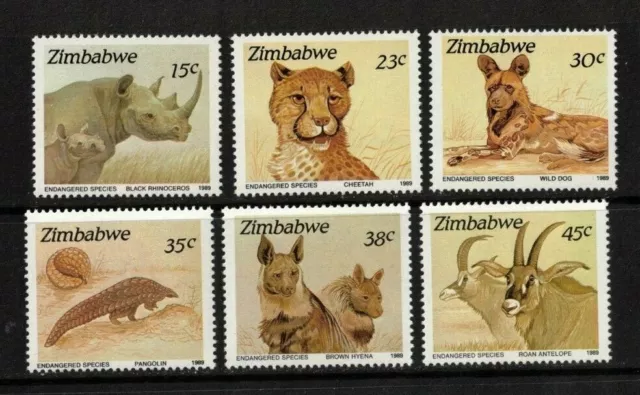 1989 Zimbabwe Animals Stamps SG 762/7 Set of 6 MUH