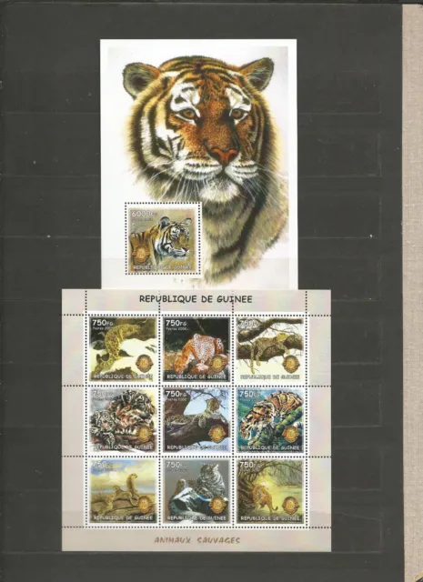 Guinea 2002 Wildkatzen Wildtiere postfrisch ** Set 2