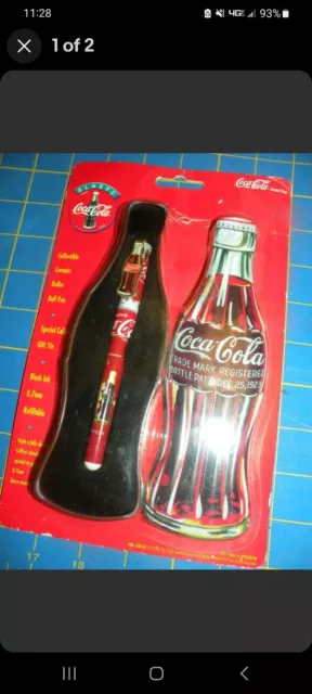 Coca Cola Collectible Ceramic Roller Ball Pen in Gift Tin - 1996 - Orig Pkg NEW