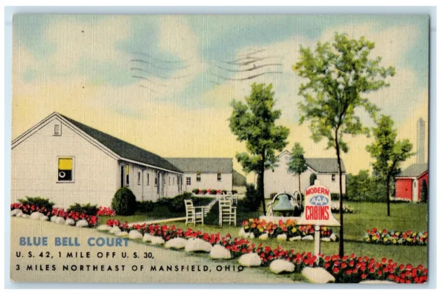 1953 Blue Bell Court Exterior Roadside Mansfield Ohio OH Posted Trees Postcard