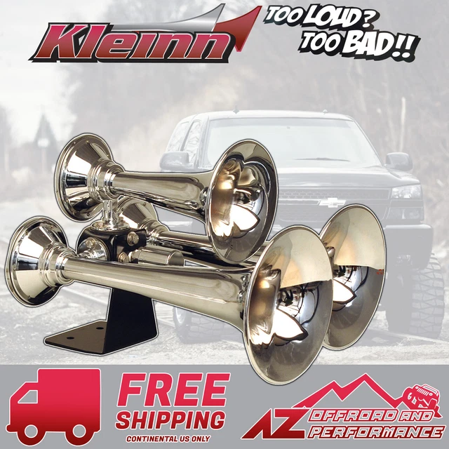 KLEINN AIR HORN Model 502 Triple Train horn with Chrome Plated Trumpets