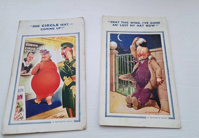 SEASIDE COMIC POSTCARD BAMFORTH BLACK TRIANGLE NO 1940 No 628 & No 642 ...