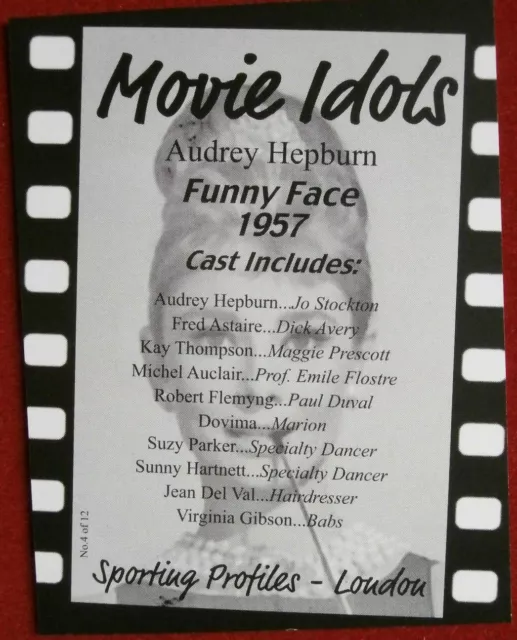 AUDREY HEPBURN - Card # 04 - from Movie Idols Set - FUNNY FACE 2