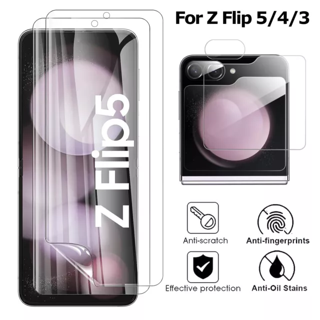 For Samsung Galaxy Z Flip5 4 3 5G Soft Hydrogel Screen Protector/Glass Lens Film