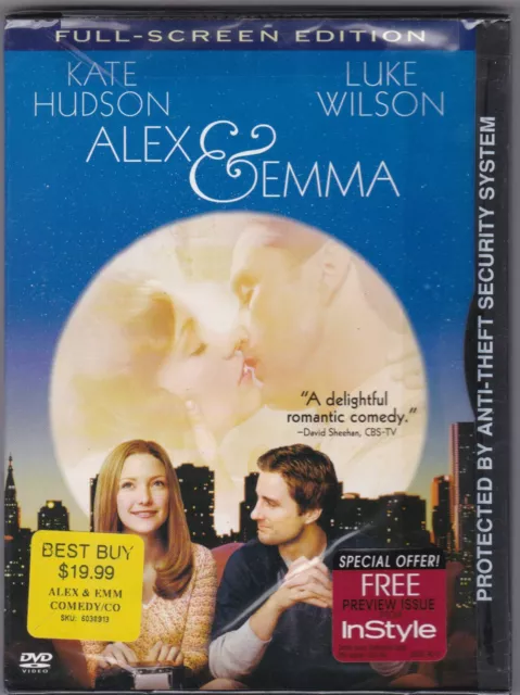 Alex & Emma Full Screen DVD New / Sealed Movie Kate Hudson Luke Wilson